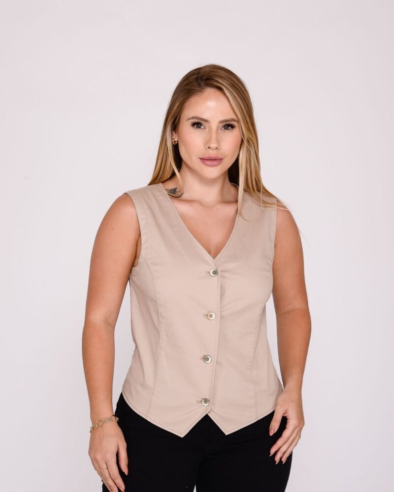 Colete Feminino Bege